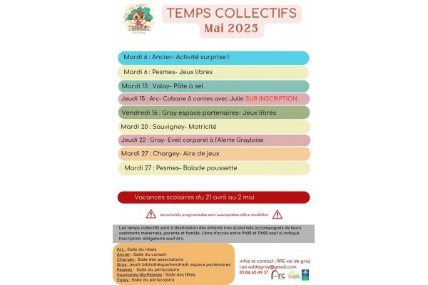 TEMPS COLLECTIFS MAI 2025